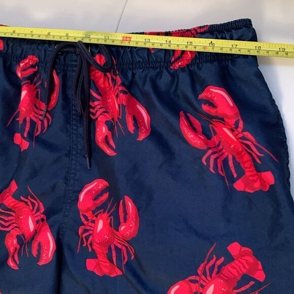 George Swim Trunks Navy With Red Lobsters Print Men’s Shorts Size XL - Picture 2 of 8